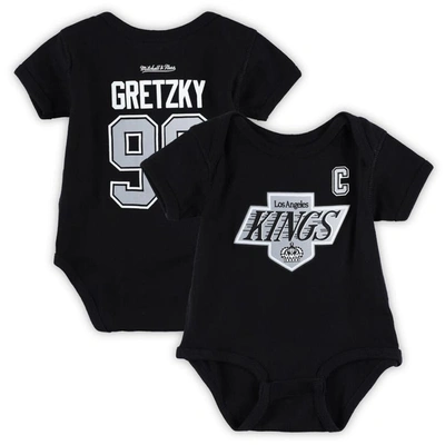 Mitchell & Ness Baby Boys And Girls  Wayne Gretzky Black Los Angeles Kings Captain Patch Name And Num