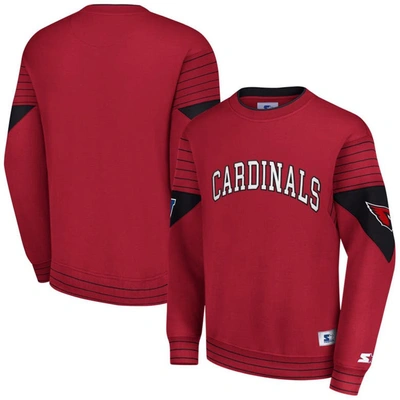 Starter Cardinal Arizona Cardinals Face-off Pullover Sweatshirt