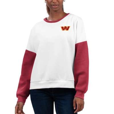 G-iii 4her By Carl Banks White Washington Commanders A-game Pullover Sweatshirt