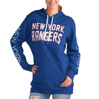 G-iii 4her By Carl Banks Blue New York Rangers Overtime Pullover Hoodie