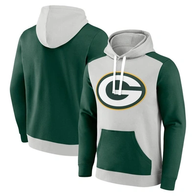 Fanatics Men's  Silver, Green Green Bay Packers Big And Tall Team Fleece Pullover Hoodie In Silver,green