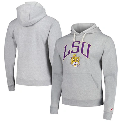 League Collegiate Wear Heather Gray Lsu Tigers Tall Arch Essential Pullover Hoodie
