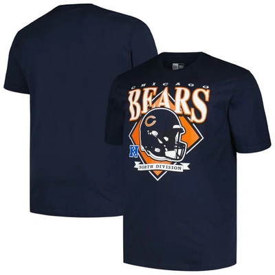 New Era Navy Chicago Bears Big & Tall Helmet T-shirt
