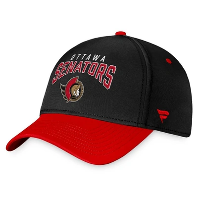 Fanatics Branded Black/red Ottawa Senators Fundamental 2-tone Flex Hat