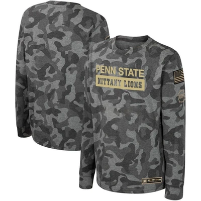 Colosseum Kids' Youth  Camo Penn State Nittany Lions Oht Military Appreciation Dark Star Long Sleeve T-shir