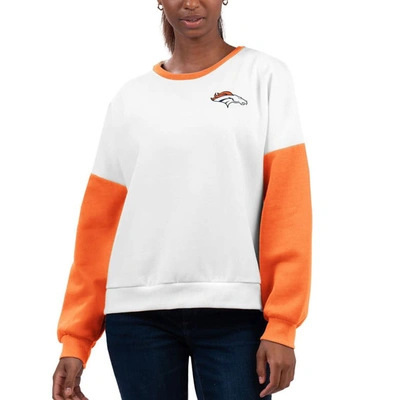 G-iii 4her By Carl Banks White Denver Broncos A-game Pullover Sweatshirt