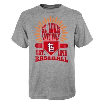 Outerstuff Kids' Youth Grey St. Louis Cardinals Sun Burst T-shirt