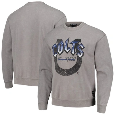 The Wild Collective Unisex   Grey Indianapolis Colts Distressed Pullover Sweatshirt