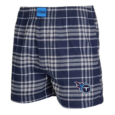 Concepts Sport Navy/gray Tennessee Titans Concord Flannel Boxers