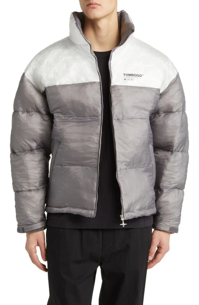 Tombogo Bubble Wrap Down Puffer Jacket In Grey