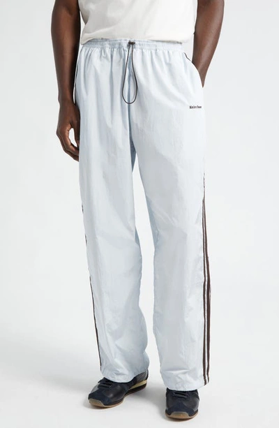 Y-3 X Wales Bonner 3-stripes Recycled Nylon Track Trousers In Blue Tint