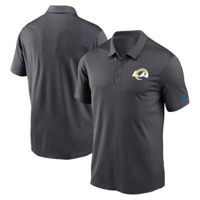 Nike Anthracite Los Angeles Rams Franchise Team Logo Performance Polo