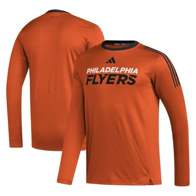 Adidas Originals Men's Adidas Orange Philadelphia Flyers Aeroready Long Sleeve T-shirt