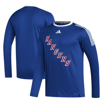 Adidas Originals Men's Adidas Blue New York Rangers Aeroready Long Sleeve T-shirt