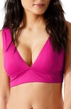 Tommy Bahama Palm V-neck Swim Top In Magenta Je