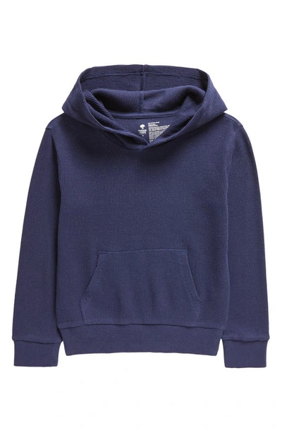 Tucker + Tate Kids' Waffle Knit Hooded T-shirt In Navy Peacoat