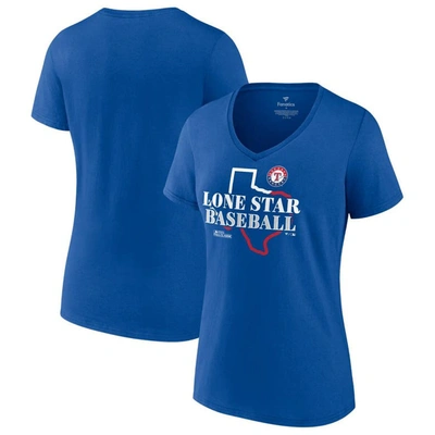 Fanatics Branded  Royal Texas Rangers 2023 World Series Hometown V-neck T-shirt