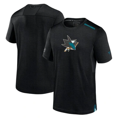 Fanatics Branded  Black San Jose Sharks Authentic Pro Performance T-shirt In Grey
