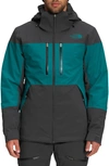 The North Face Chakal Waterproof Jacket In Asphalt Grey/ Harbor Blue