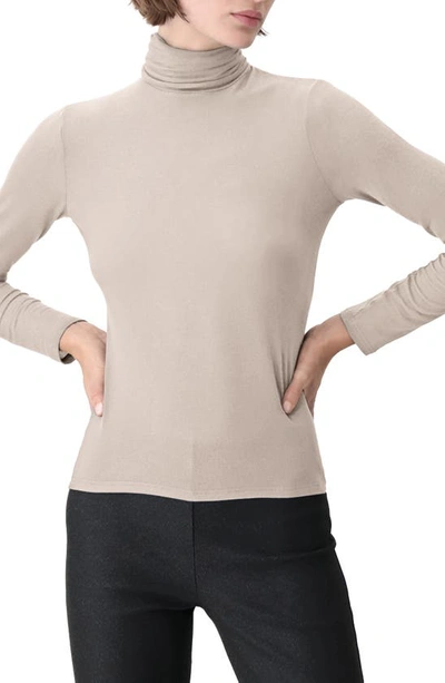 Oroblu Perfect Line Modal & Cashmere Blend Turtleneck Top In Beige