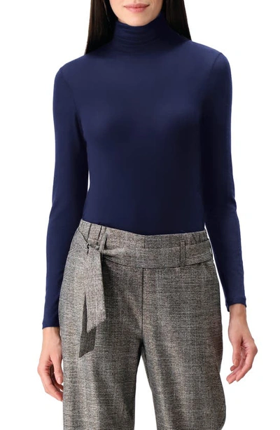 Oroblu Perfect Line Modal & Cashmere Blend Turtleneck Top In Blue