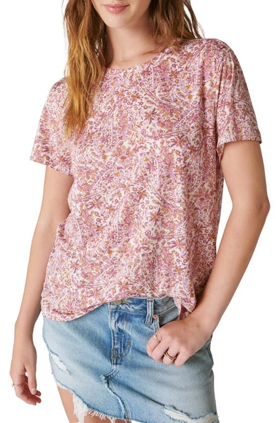 Lucky Brand Print T-shirt In Pink Combo