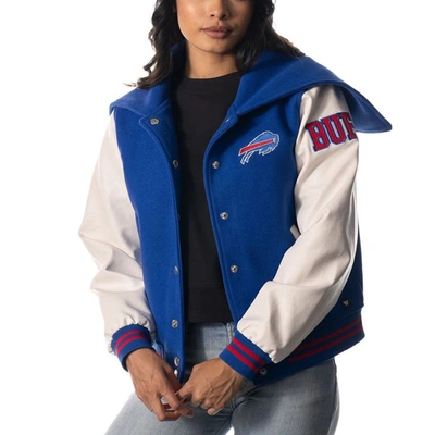 The Wild Collective Royal Buffalo Bills Sailor Full-snap Hooded Varsity Jacket