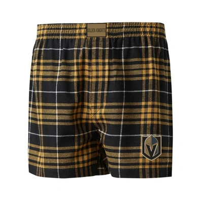 Concepts Sport Black/gold Vegas Golden Knights Concord Flannel Boxers