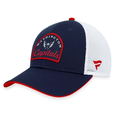 Fanatics Branded Men's Navy/white Washington Capitals Fundamental Adjustable Hat In An,w