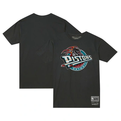Mitchell & Ness Unisex   Black Detroit Pistons Hardwood Classics Mvp Throwback Logo T-shirt