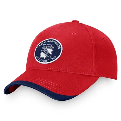 Fanatics Branded Red New York Rangers Fundamental Adjustable Hat