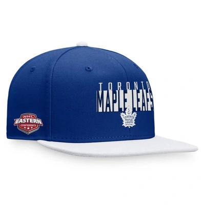 Fanatics Branded Blue/white Toronto Maple Leafs Fundamental Colorblocked Snapback Hat In Blue,white