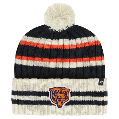 47 '  Navy/cream Chicago Bears Legacy No Huddle Cuffed Knit Hat With Pom