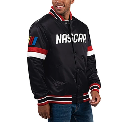 Starter Black Nascar Home Game Full-snap Varsity Jacket