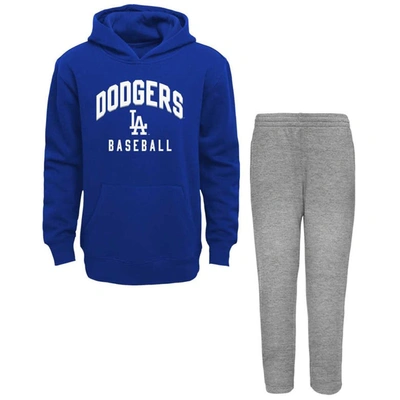 Outerstuff Kids' Toddler Royal/gray Los Angeles Dodgers Play-by-play Pullover Fleece Hoodie & Pants Set