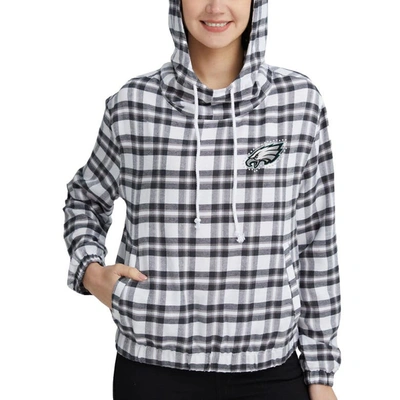 Concepts Sport Women's  Charcoal, Gray Philadelphia Eagles Sienna Flannel Long Sleeve Hoodie Top In Charcoal,gray