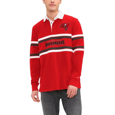 Tommy Hilfiger Red Tampa Bay Buccaneers Cory Varsity Rugby Long Sleeve T-shirt