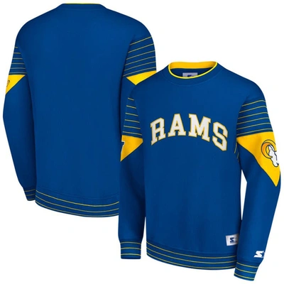 Starter Royal Los Angeles Rams Face-off Pullover Sweatshirt