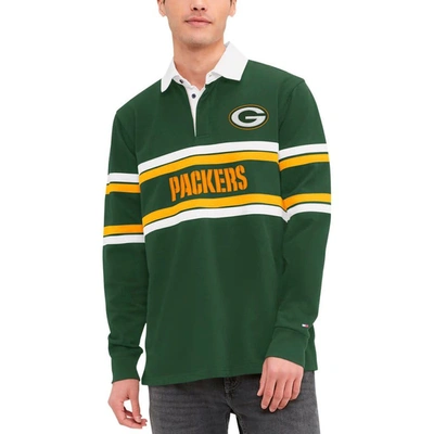 Tommy Hilfiger Green Green Bay Packers Cory Varsity Rugby Long Sleeve T-shirt