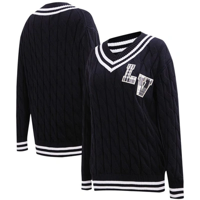 Pro Standard Black Las Vegas Raiders Prep V-neck Pullover Sweater