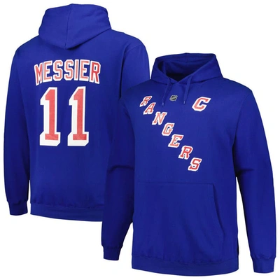 Profile Mitchell & Ness Mark Messier Blue New York Rangers Name & Number Pullover Hoodie