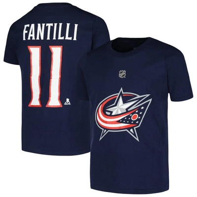 Outerstuff Kids' Youth Adam Fantilli Navy Columbus Blue Jackets Player Name & Number T-shirt