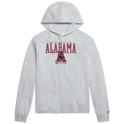 League Collegiate Wear Ash Alabama Crimson Tide Team Stack Tumble Long Sleeve Hooded T-shirt