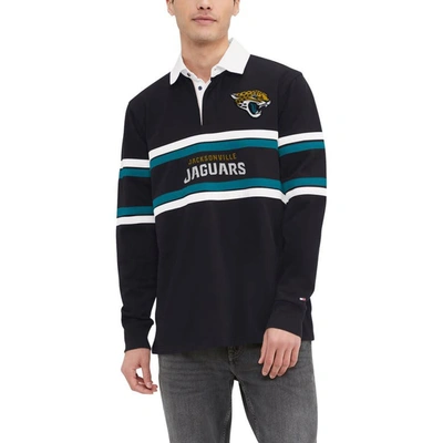 Tommy Hilfiger Black Jacksonville Jaguars Cory Varsity Rugby Long Sleeve T-shirt