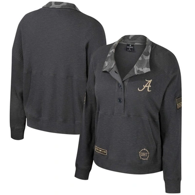 Colosseum Heather Charcoal Alabama Crimson Tide Oht Military Appreciation Payback Henley Thermal Sw
