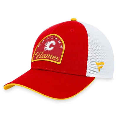 Fanatics Branded Red/white Calgary Flames Fundamental Adjustable Hat