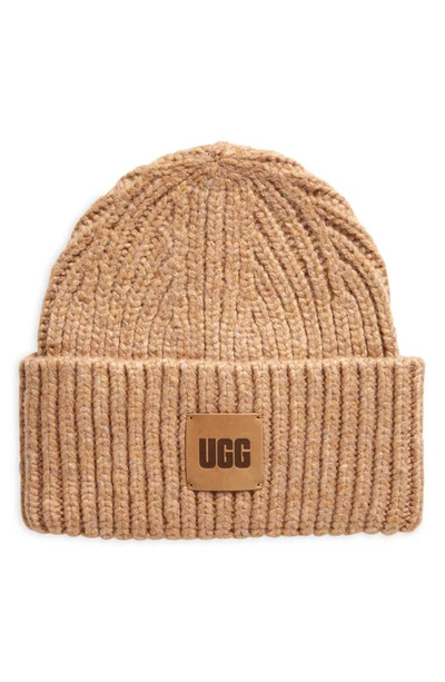 Ugg Chunky Rib Beanie In Camel