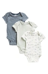 Nordstrom Babies' 3-pack Bodysuits In Green Hush Mountain Pack