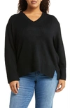 Vince Camuto V-neck Sweater In Rich Black