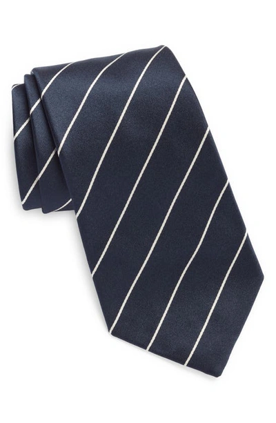 Ralph Lauren Purple Label Stripe Silk Tie In Navy